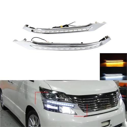 Intermitentes LED DRL Toyota Vellfire 2012-2015 luz lateral impermeable 2
