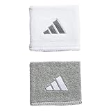 adidas Interval Reversible Wristband – Athletic Sweatband for Men and Women, Heather Light Grey/White/2.0, One Size