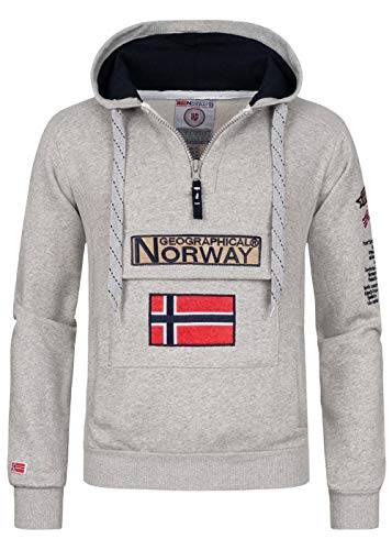 Geographical Norway GYMCLASS Men - Sudadera Capucha Bolsillos Hombre - Chaqueta Casual Hombres Abrigo - Camisetas Camisa Manga Larga - Hoodie Deportiva Regular Fitness Jacket Tops (Gris Claro S)