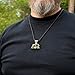 Large Thors Hammer Necklace Bronze - Heavy Odins Viking Mjolnir Pendant with Goats Heads and Runes - Pagan Nordic Norse Mythology Jewelry for Men - Handmade