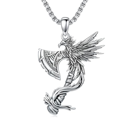 Collier Phoenix en argent 925 pendentif oiseau Nirvana pour homme et femme