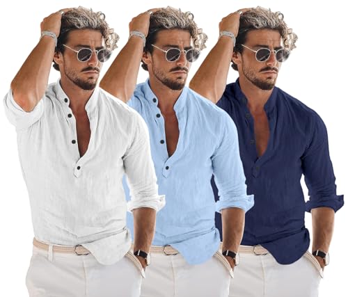 Image of Combo of Men Solid Cotton Blend Straight Kurta Shirt Pack of 2