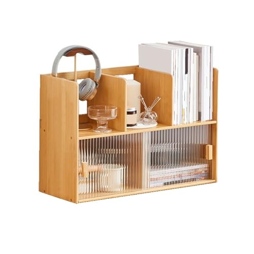 Estantería de sobremesa mini estantería almacenamiento bambú 2