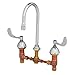 T&S Brass B-0867-04-WS Medical Faucet, Concealed Body, 8" Centers, 4" Handles, Rigid Gn, 1.5 GPM Aerator