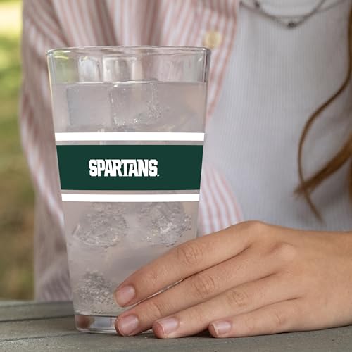 Image of Logo Brands NCAA 16 oz Pint Glass - Durable Glass With Bold Team Color- Chip-Resistant Rim Drinkware For Fans, Tailgates, Home Bars & Everyday Use