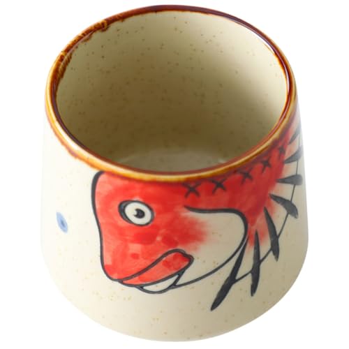 EPIGEIST Taza de Cerámica Japonesa sin Asa Pintada a Mano Taza de Sake Estilo Japonés para Restaurante de Sushi para Uso Diario Diseño Tradicional y Fácil Limpieza