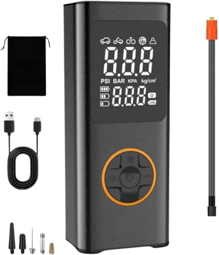 Bomba Ar Portátil Calibrador Encher Pneu Carro Bike Moto USB/C Mini Compressor