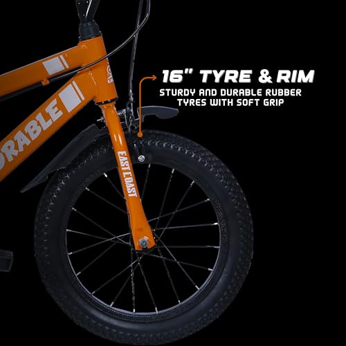 Image of EAST COAST Adorable 16T Cycle for Kids 4 to 8 Years- Bicycle for Kids 95% Pre-Assembled (Orange)