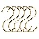 Metallhaken Zum Aufhängen S-förmige Haken Hängehaken S-haken Aluminium S Haken Zum Aufhängen Kleiderbügel Metallhaken Hängehaken Set Für Hängende Für Küche, Badezimmer, Schlafzimmer(Gold) 5 Stück/set