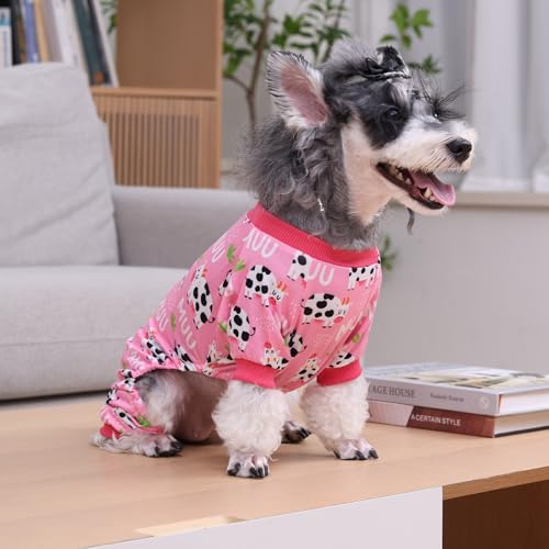 Image of CuteBone Small Dog Pajamas Shirt Stretchy Summer Puppy Pjs Soft Cat Onesies Pet Clothes for Daily Wear DA31S