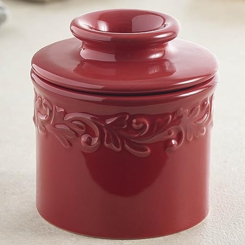Butter Bell - The Original Butter Bell crock by L Tremain, a Countertop French Ceramic Butter Dish Keeper for Spreadable Butter, Antique Collection, Emerald - Thumbnail 2