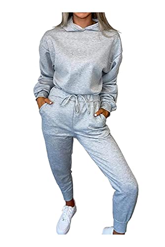 Survêtement femme manches froncées ensemble jogging gris 2 pièces taille 8-10