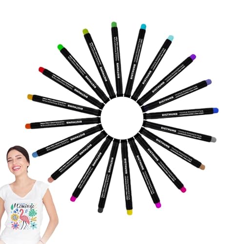 Rrlihjgu Bolígrafos de tela para prendas permanentes, bolígrafos de pintura de tela - Conjunto de marcadores de pintura textil indelebles de 20 colores | Herramienta de dibujo para adultos y adultos