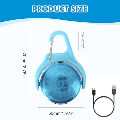 GOMETY 2 Stück Hundelicht LED Wiederaufladbar, 4 Modi Hundehalsband Licht Clip On RGB Sicherheitslicht Haustier IPX8 Wasserdicht Leuchtanhänger für Nacht Spaziergänge Hundegeschirr Beleuchtung (Blau)