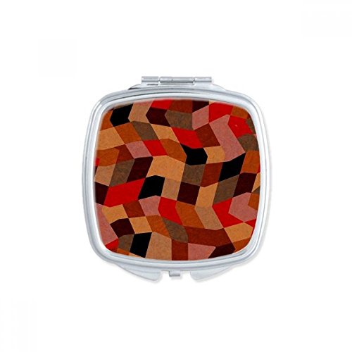 Miroir de poche compact et carré avec motifs géométriques colorés