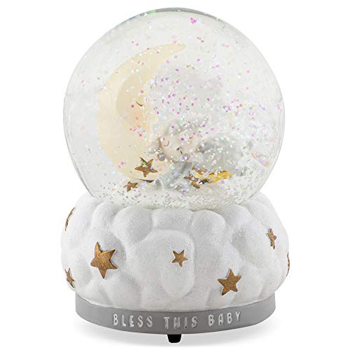 Lamb and Moon Bless Musical Snow Globe Plays Tune Twinkle Twinkle Little Star - Image 6