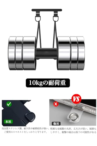 [ALUBES] ストラップホルダー 304ステンレス スマホストラップ ホルダー 全機種対応 スマホショルダー 耐久性 破損・劣等化なし ケース浮かず 薄型 2口タイプ 極薄0.4mm 荷重量10㎏