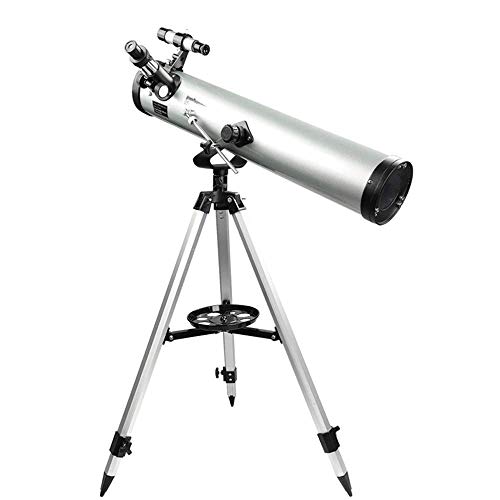 telescopio práctico telescopio, telescopio refractador astronómico con apertura de 114 mm y telescopio reflector trípode ajustable en altura para adultos, principiantes, gran astronomía a la luna y