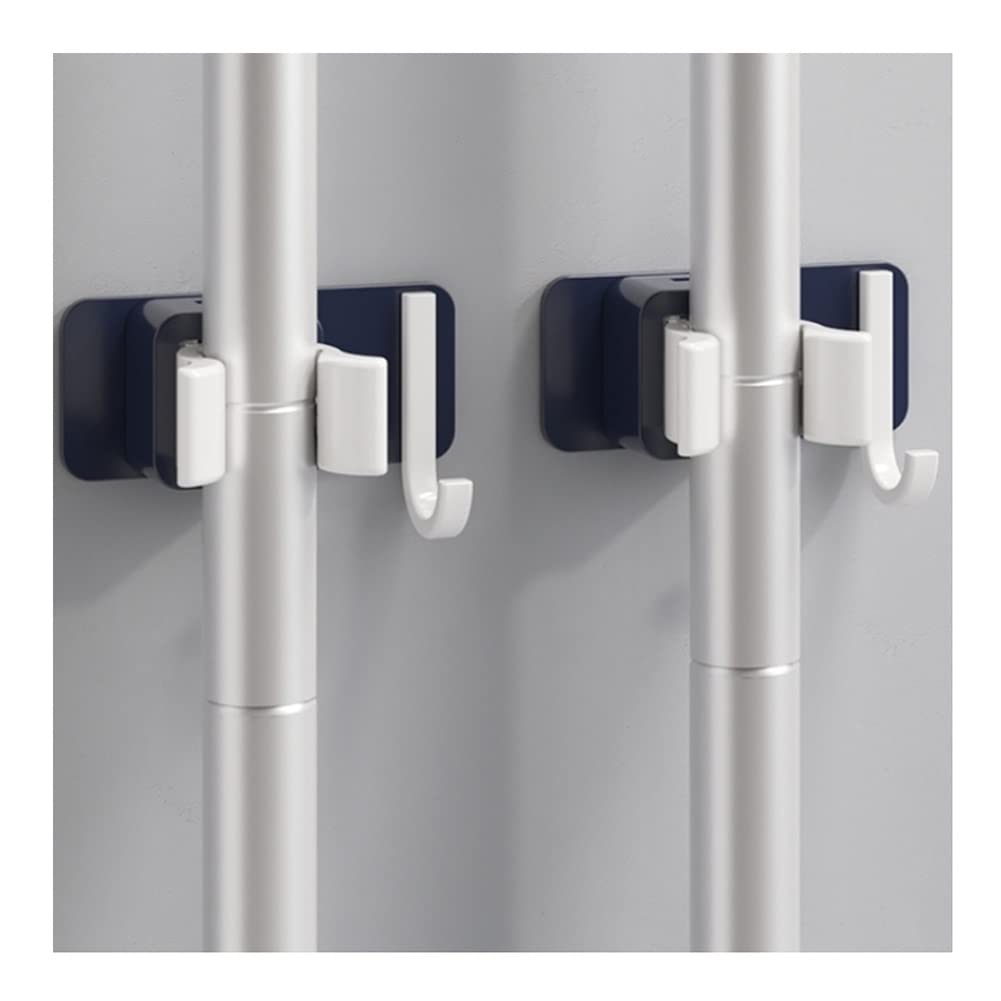 Porta Scopa E Mop, Scaffale Portaoggetti per Strumenti di Pulizia Scaffale Portaoggetti A Parete Senza Perforazioni per Garage Giardino Cucina Bagno (Color : Black, Size : 2pcs)