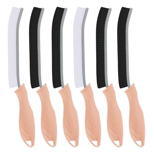 Image of TQRR Hard Bristle Crevice Cleaning Brush-Thin Gap Scrub Brush, Small Cleaning Brush, Grout Brush, Kitchen Brush, Cleaning Tools for Toilet, Bathroom, Sink, Home, Household, Window (6, Pink)