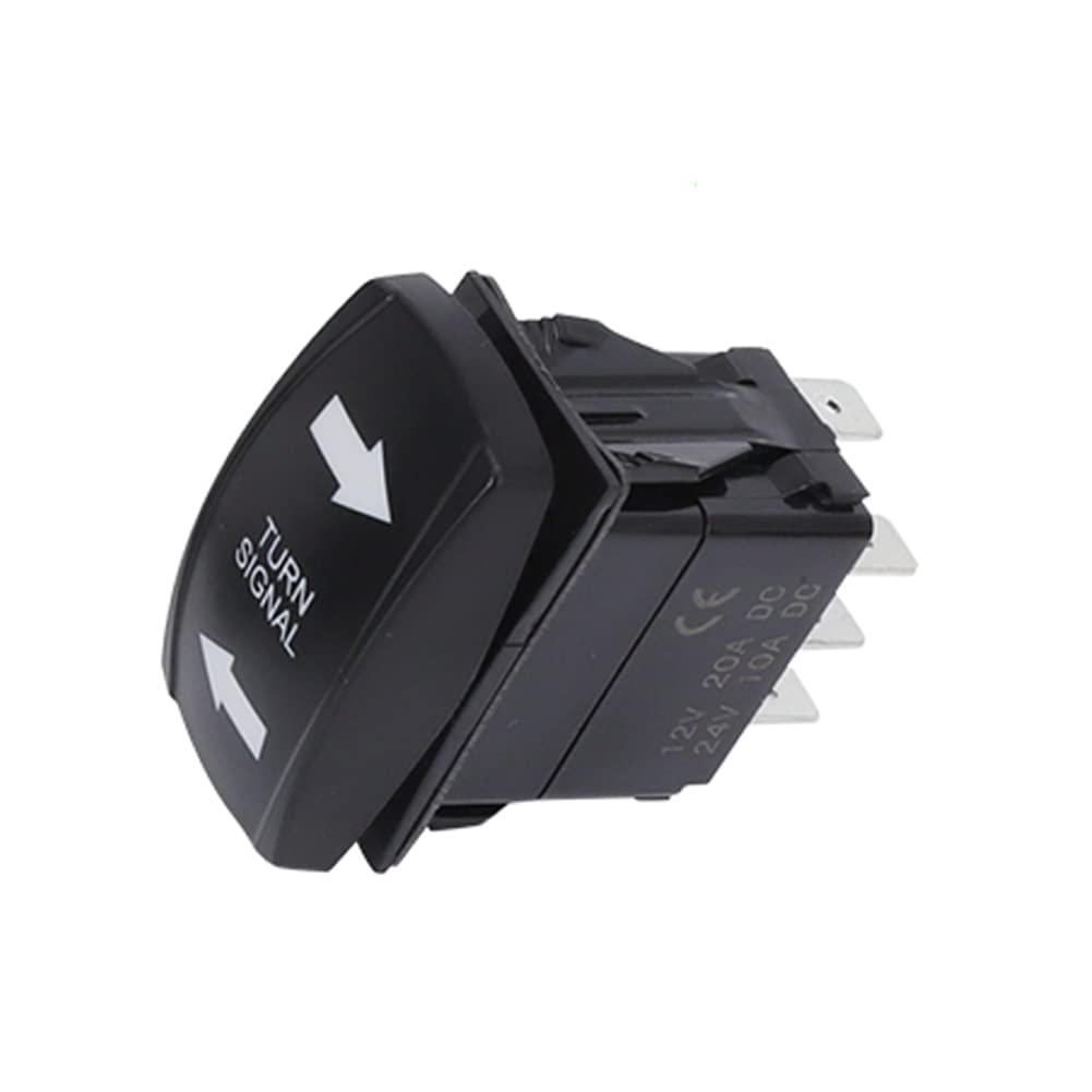 Turn Signal Rocker Switch Green LED On On/Off/On 4 Pin for ATV UTV Tractor Golf Cart Off-Road Universal Motor Internal Turn Signal Switch Light Turn Light Blinker Rocker Switch