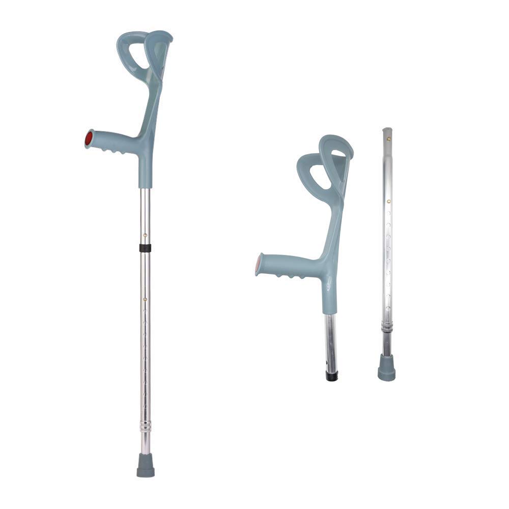 Bastón de Aluminio, Muletas Plegable portátil Apoyo para Antebrazos, Regulable en Altura