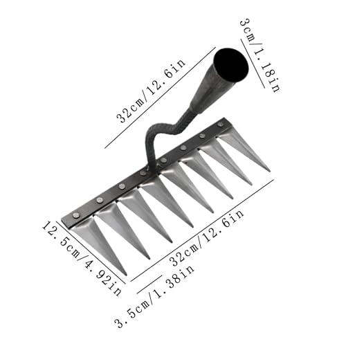 Râteau de désherbage à dents multiples avec poignée ergonomique