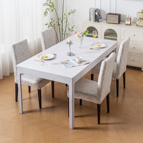 Image of House of Quirk Elastic Chair Cover Stretch Removable Washable Short Dining Chair Cover Protector Seat Slipcover (Pack of 2, Desert Ikat)