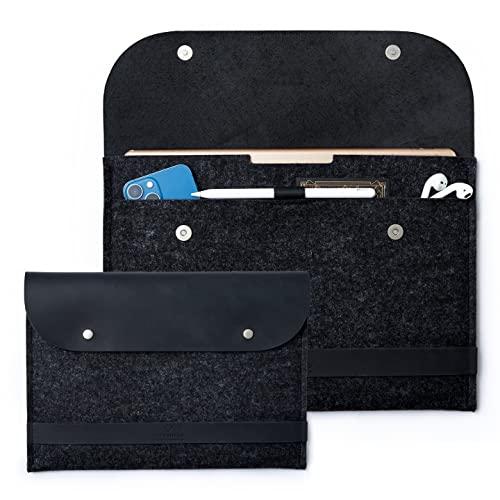 MacBook Pro 14 Inch Sleeve MacBook Air Sleeve M2 M1 Pro 13 13.3 14 16 Inch 2021 2022 2023 MacBook Case Laptop Sleeve 14 inch Made of Genuine Vegetable Tanned Leather and Merino Wool Felt - CITYSHEEP