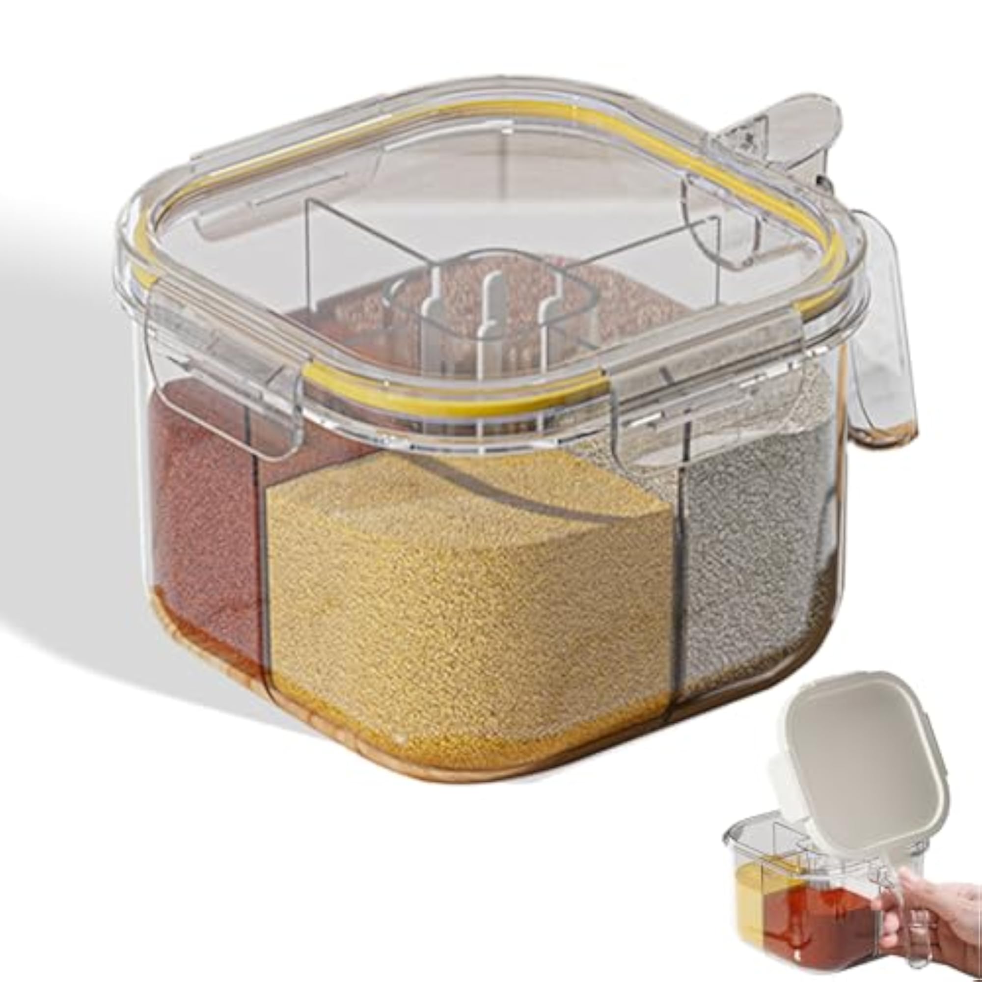 Transparent Spice Jar Set with Lids and Spoons