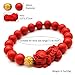 Feng Shui Amulet Bracelet Prosperity Red Bead Bracelet with Charm Red Pi Xiu/Pi Yao Attract Lucky Wealthy Bangle for Women/Men(10mm&1 Pixiu)