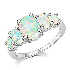 white opal ring
