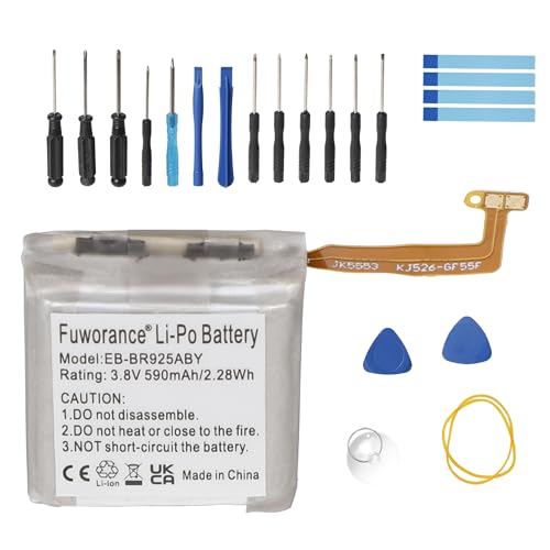 Fuworance 590mAh 3.8V EB-BR925ABY Batterie de remplacement compatible avec Samsung Galaxy Watch 5 Pro 45mm SM-R920 SM-R925 GH43-05116A Montre connectée Rechargeable...