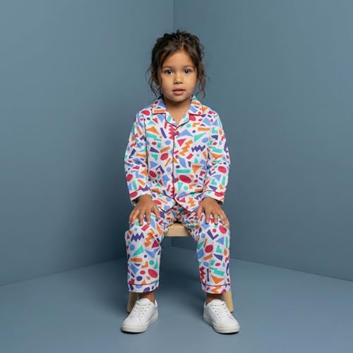 Image of CLAP Kids Cotton Printed Full Sleeves Night Suit