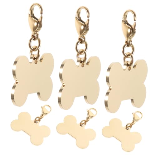 ibasenice 2 Sätze Haustiermarke Hundemarke Anhänger Selber Machen Hundetags Code Personalisiert Hundemarke Individuell Wille Abdeckung Rostfreier Silber Zufällige Farbe 6 Stück * 2