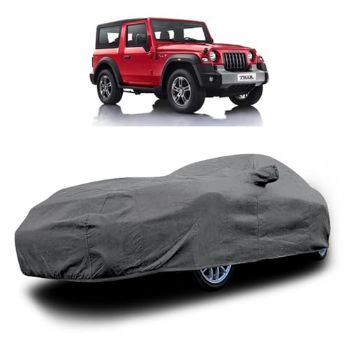 Image of Heavy-Duty Car Cover for Compatible with Mahindra Thar (2022 to 2025 All Models) Deluxe Car Protection Cover - Waterproof & UV-Resistant All-Season Exterior Protection