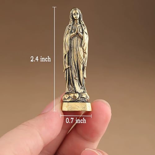 Estatua pequeña Virgen María Nuestra Señora de Lourdes miniatura 3
