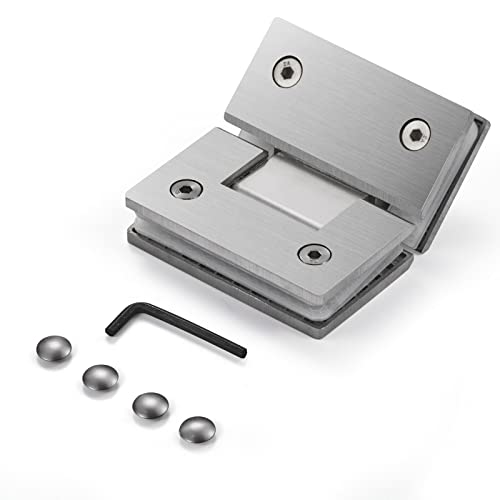 Ranbo Heavy Duty Shower Glass Door Hinge, Solid One-Piece Precision Cast with 5mm Thick 304 Stainless Steel, Modern Style