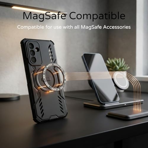 Image of ShieldTech Back Cover Case for Samsung Galaxy M57 5G | 360 Protection Mobile Phone Case | Mag-Safe | Camera Protection | Samsung Galaxy M57 Back Case Cover | Samsung Galaxy M 57 5+G - Black TPU + PC