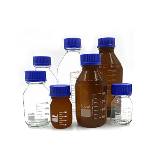 Bouteille en verre de laboratoire transparente 500mL à haute étanchéité par vis