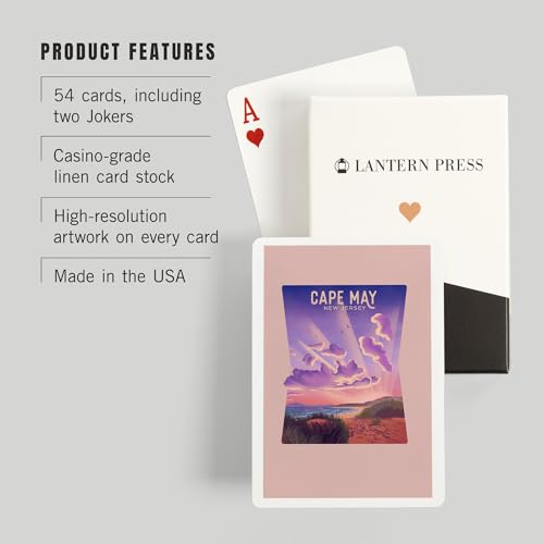 Lantern Press naipes póker tamaño adulto 52 cartas miniatura 3