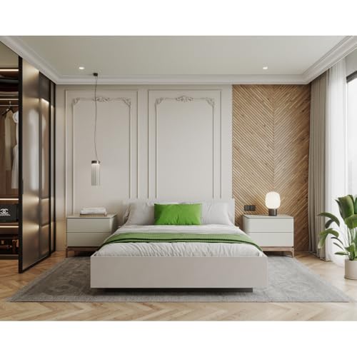 Lit coffre Lima 140 x 200 cm avec sommier à lattes relevable Blanc