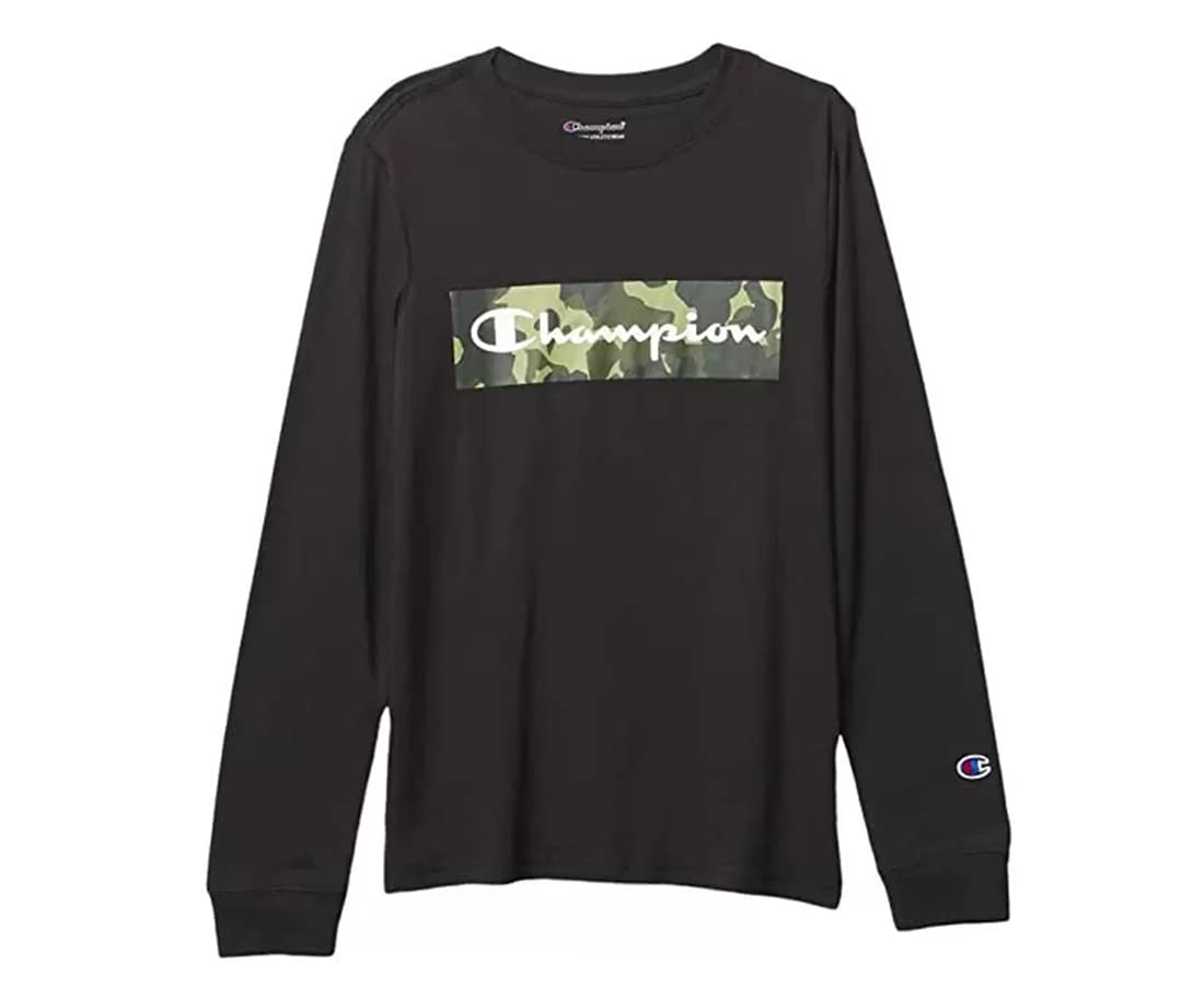 championBoys Long-Sleeve Graphic Camo Logo T-Shirt (Black) ('SM (8-10 Big Kids))