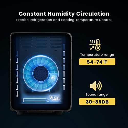 Vivohome Updated 8L Electric Humidor For 80 Counts, Cooling And Heating Temperature Control System With Bult-In Water Tank And Spanish Cedar Wood Drawer Shelves, High-End Gift For Men #TOP3