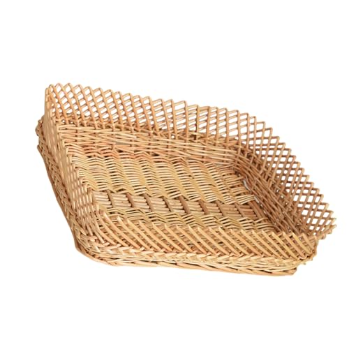 Panier en osier fait main naturel pour rangement de maison tendance - 6