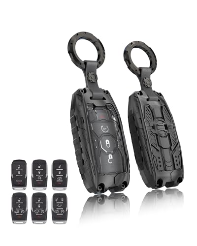 Heavy Key Fob Cover for Dodge Key Fob Case Protector Accessories Fits for 2018-2026 RAM 1500 RAM 2500 RAM 3500 Smart Key (Black)