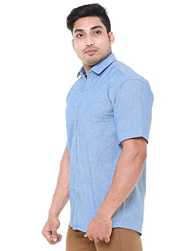 Image of Twist99 Men's Italian Cotton Solid Half Sleeve Mens Formal Shirt