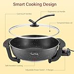 Food Party Electric Hot Pot Skillet Hotpot Pot Electric Cooker Shabu Shabu Pot 110V Non-Stick 6L BPA FREE Fondue Chinese Hot Pot - Image 3