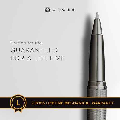 Image of Cross ATX Luxury Titanium Gray Rollerball Pen with Modern Polished Finish - Medium Point, Smooth Ink, Presented in Premium Gift Box