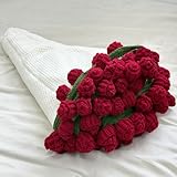 SoffMoiis Crochet Flowers Bouquet Blanket, Handmade Rose Blanket, 40 Inch Round Floral Soft and Lightweight Romantic Gifts for Birthday, Wedding, Home Decor, Bed, Sofa-Finished Product